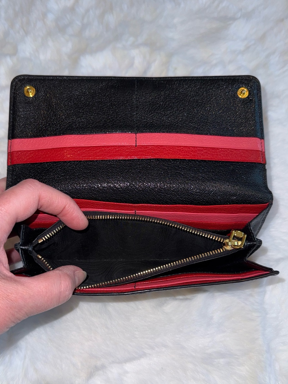 Miu Miu Black Leather Continental Flap Wallet with Gold Logo - Picture 10 of 14